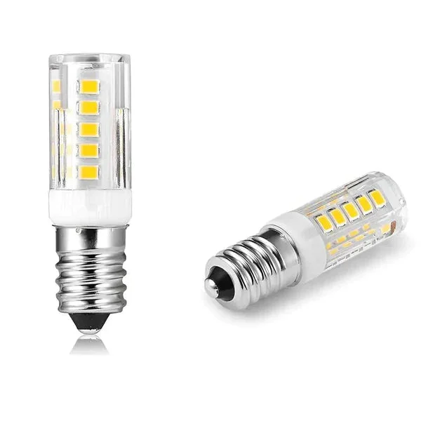 E14 LED corn bulb with ceramic body and PC shell, cool white light, 3W/5W power, 54mm height, 15mm width