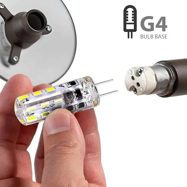 G4 LED bulb 3W with silicone capsule casing showing compact design and 2-pin base on white background