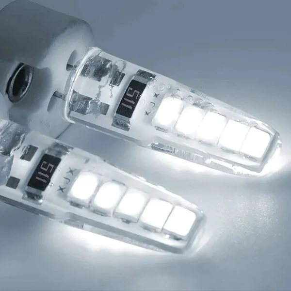 G4 LED bulb 3W with silicone capsule casing showing compact design and 2-pin base for 220V lighting applications