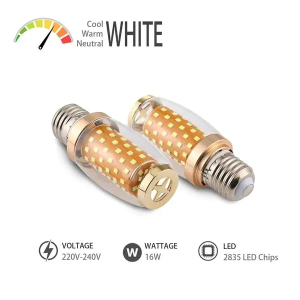 16W E27 base LED bulb with triple color options, transparent cover, and aluminum alloy body for indoor lighting