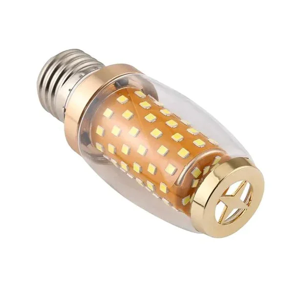 16W E27 LED bulb showing triple color options with transparent cover and aluminum alloy body for indoor lighting