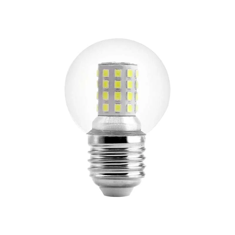 E27 LED bulb with clear glass and aluminium body, vintage globe shape, suitable for garden and indoor lighting