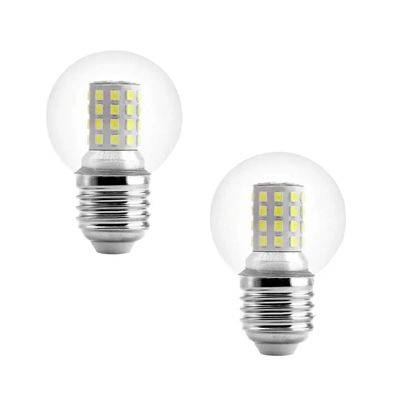 E27 screw 5W indoor LED bulb with clear glass and aluminium body, showing vintage globe shape and E27 base