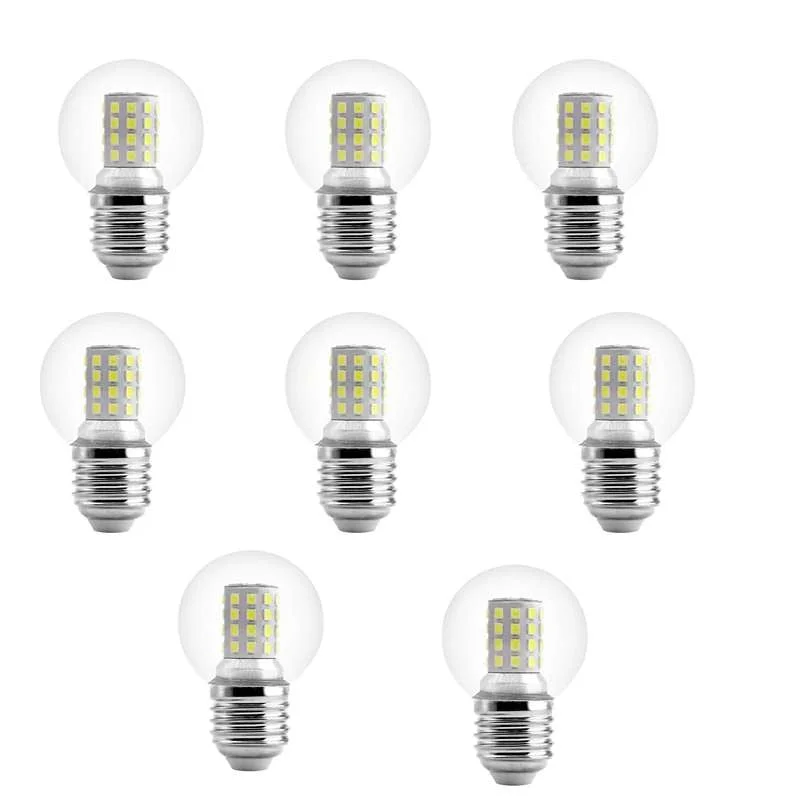 E27 base bulb with clear glass and aluminium body, vintage style LED corn bulb for garden lighting, 5W power, globe shape