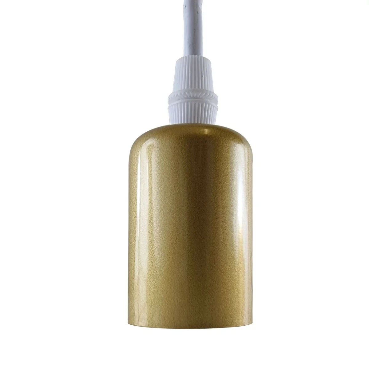 Gold modern retro E27 ceiling pendant light holder with PVC wire and metal ceiling plate, no bulbs included