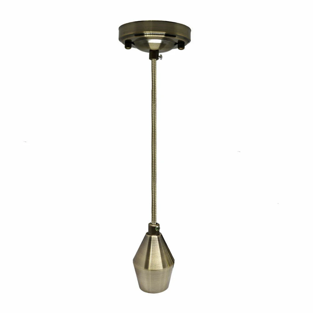 Black braided ceiling pendant light with yellow brass E27 socket and 90cm cable for home or cafe decor
