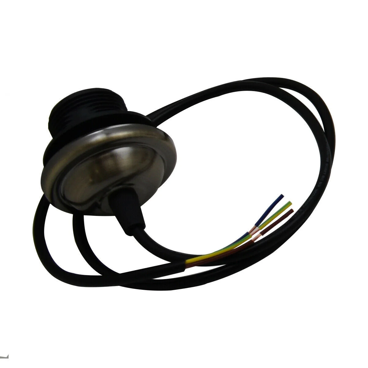 E27 lamp holder with green brass base and 1m black round PVC 2 core cable for lighting and decoration