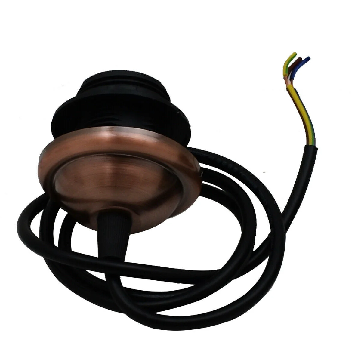 E27 copper lamp holder with black round PVC 2 core 1m cable pendant set for ceiling lighting fixtures