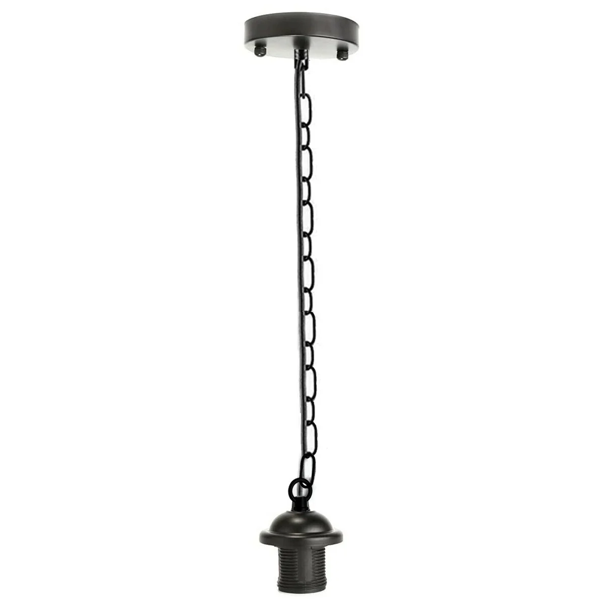 Vintage pendant light with industrial metal design, E27 socket, hanging chain, and 85cm adjustable wire length