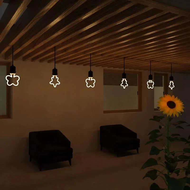Transparent retro LED bulb with curly filament, E27 base, warm white 2700K light, 4W/8W energy-saving design