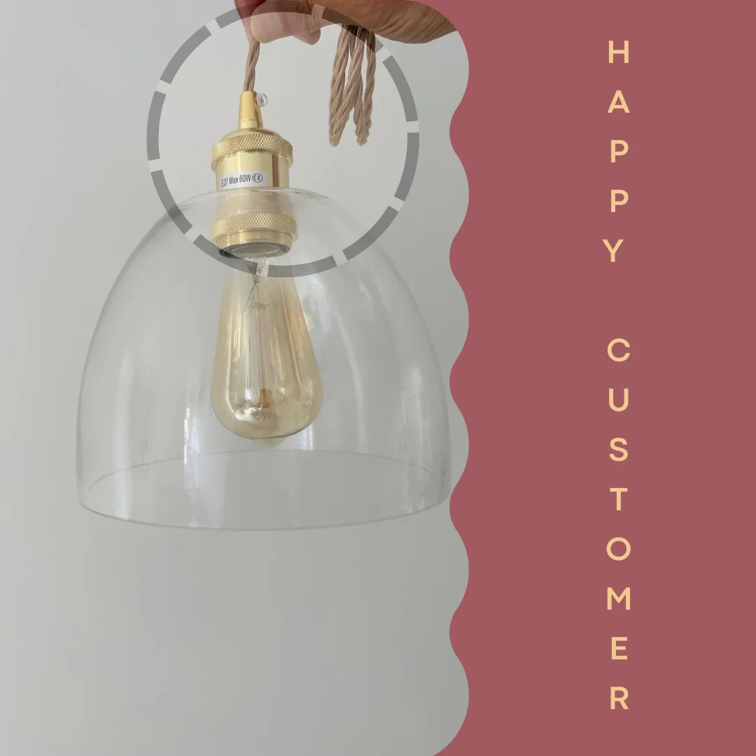 Vintage pendant light with twisted gold fabric cable and E27 bulb holder, ceiling rose included, 1 meter length