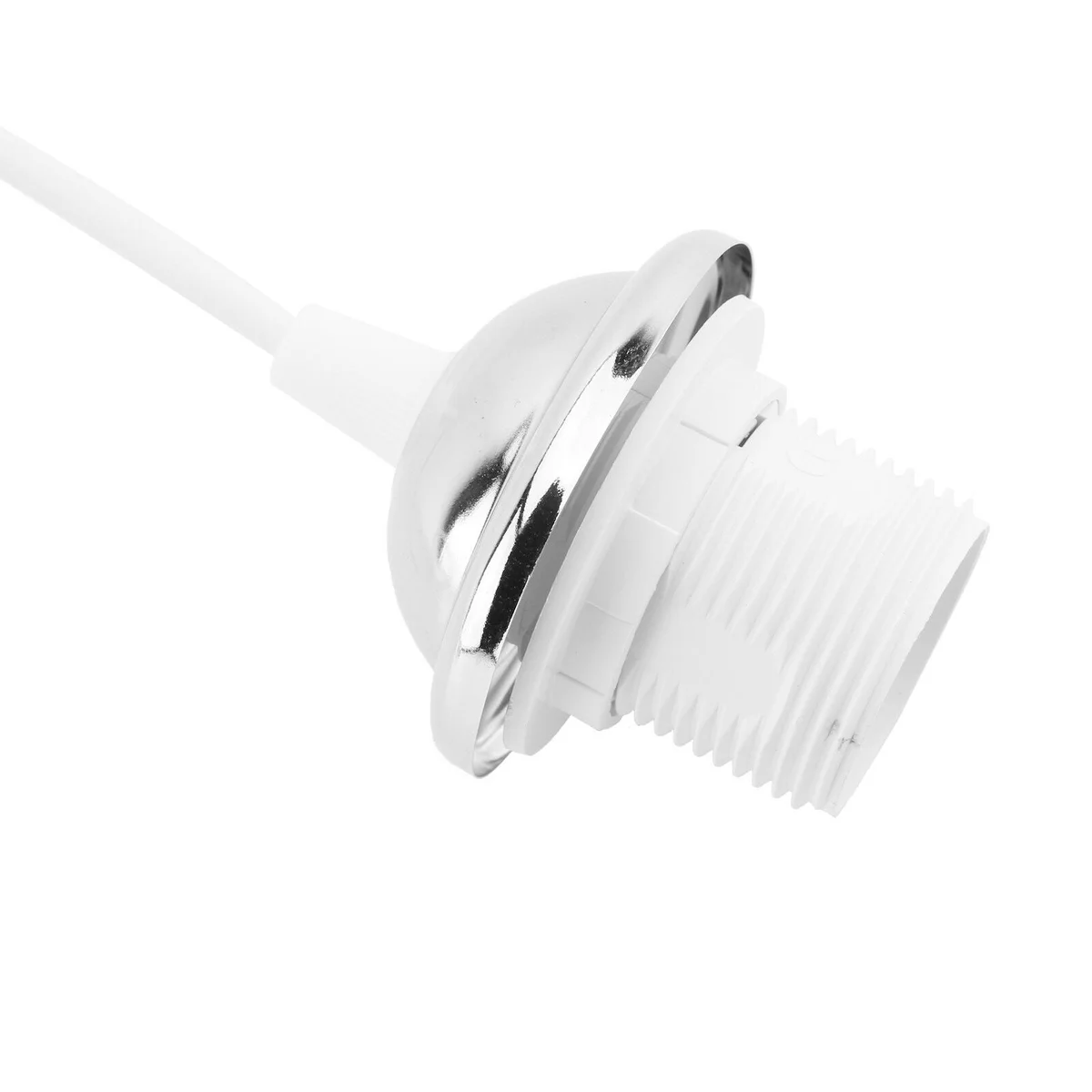 Chrome E27 lamp base fitting with fabric cable and ceiling rose, no bulb included, 90cm wire length, iron material