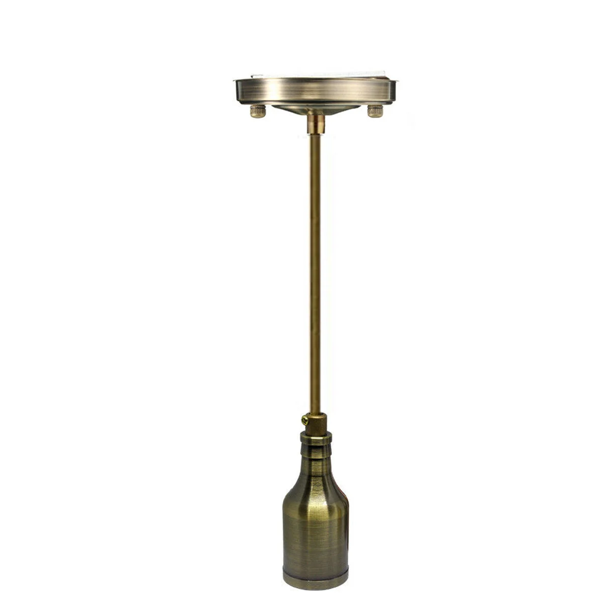 Industrial vintage style E27 pendant light fitting with threaded lamp bulb holder and 90cm iron cable in black finish
