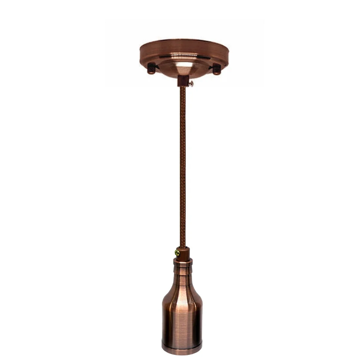 Vintage style lamp holder with threaded E27 socket, iron pendant light fixture, 90cm cable, industrial design
