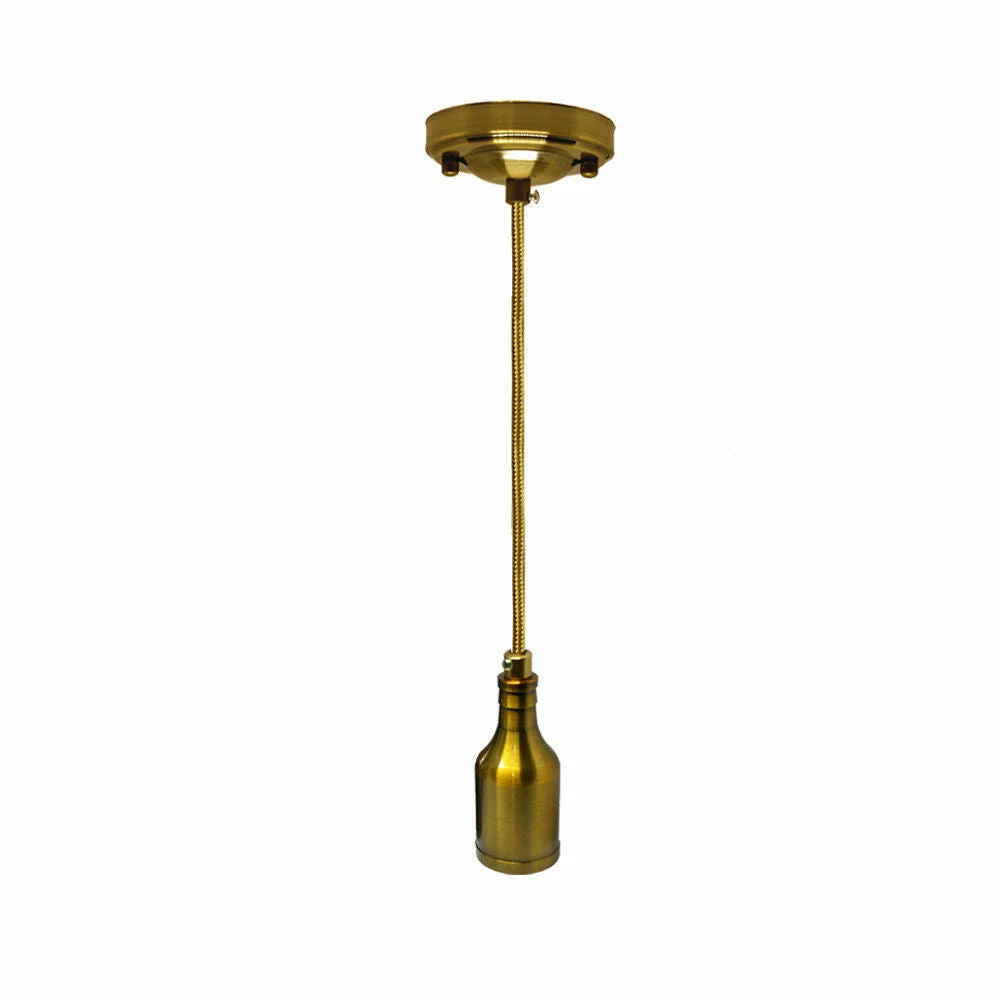 Vintage pendant lamp holder with E27 threaded base and 90cm cable, iron material, industrial style ceiling fixture