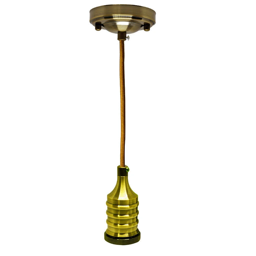 Black industrial style E27 pendant light holder with 90cm cable, suitable for ceiling mounting in homes or cafes