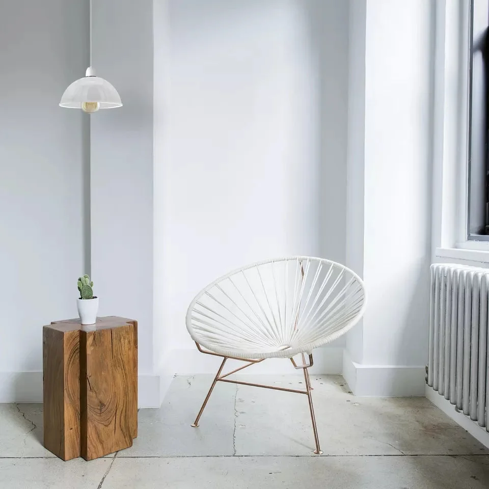 Vintage dome-shaped indoor metal lampshade in matte finish, designed for ceiling or pendant lights with E27 fitting