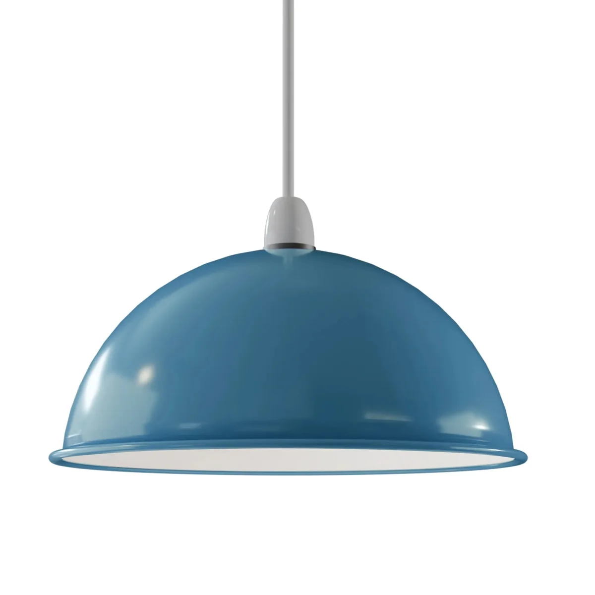 Metal dome lampshade in vintage retro style, curved design, 300mm diameter, suitable for ceiling and pendant lights with E27 bulbs