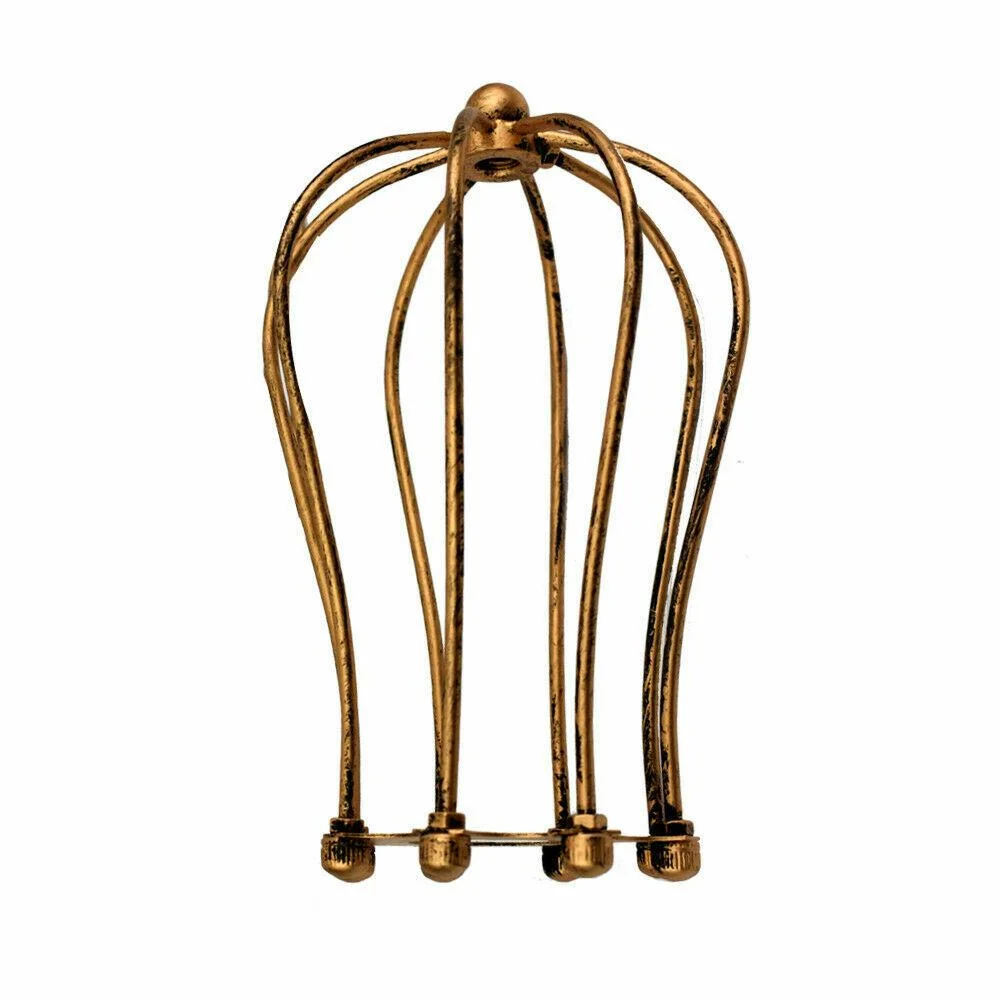 Brushed copper balloon shape lampshade with wire cage design in vintage industrial style for indoor use