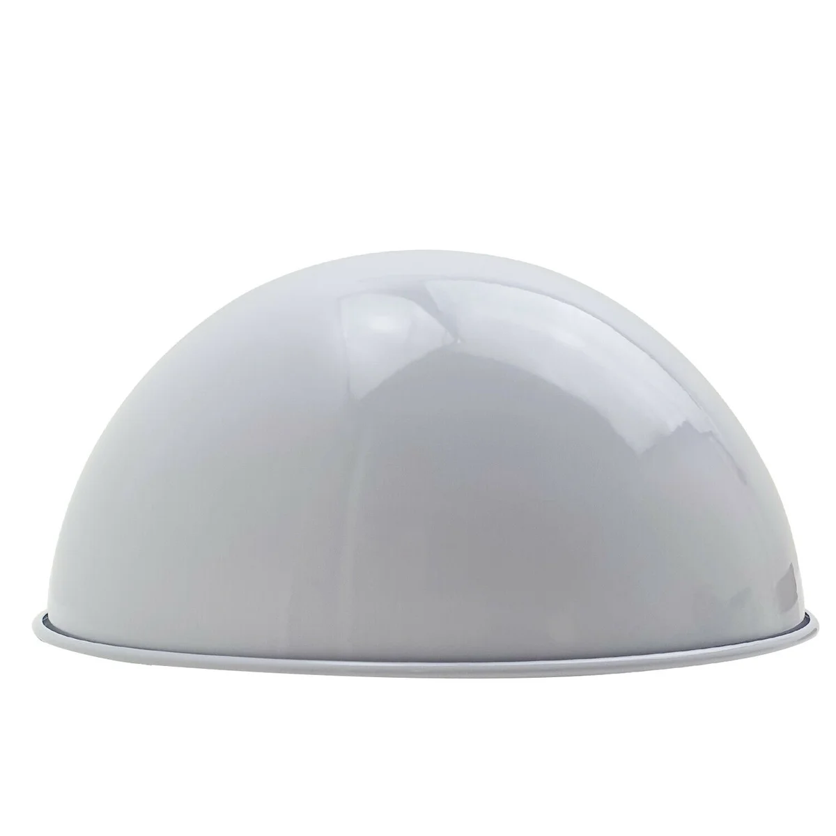 White dome modern ceiling lamp with brushed nickel finish and adjustable base for sloped ceilings, 30cm diameter