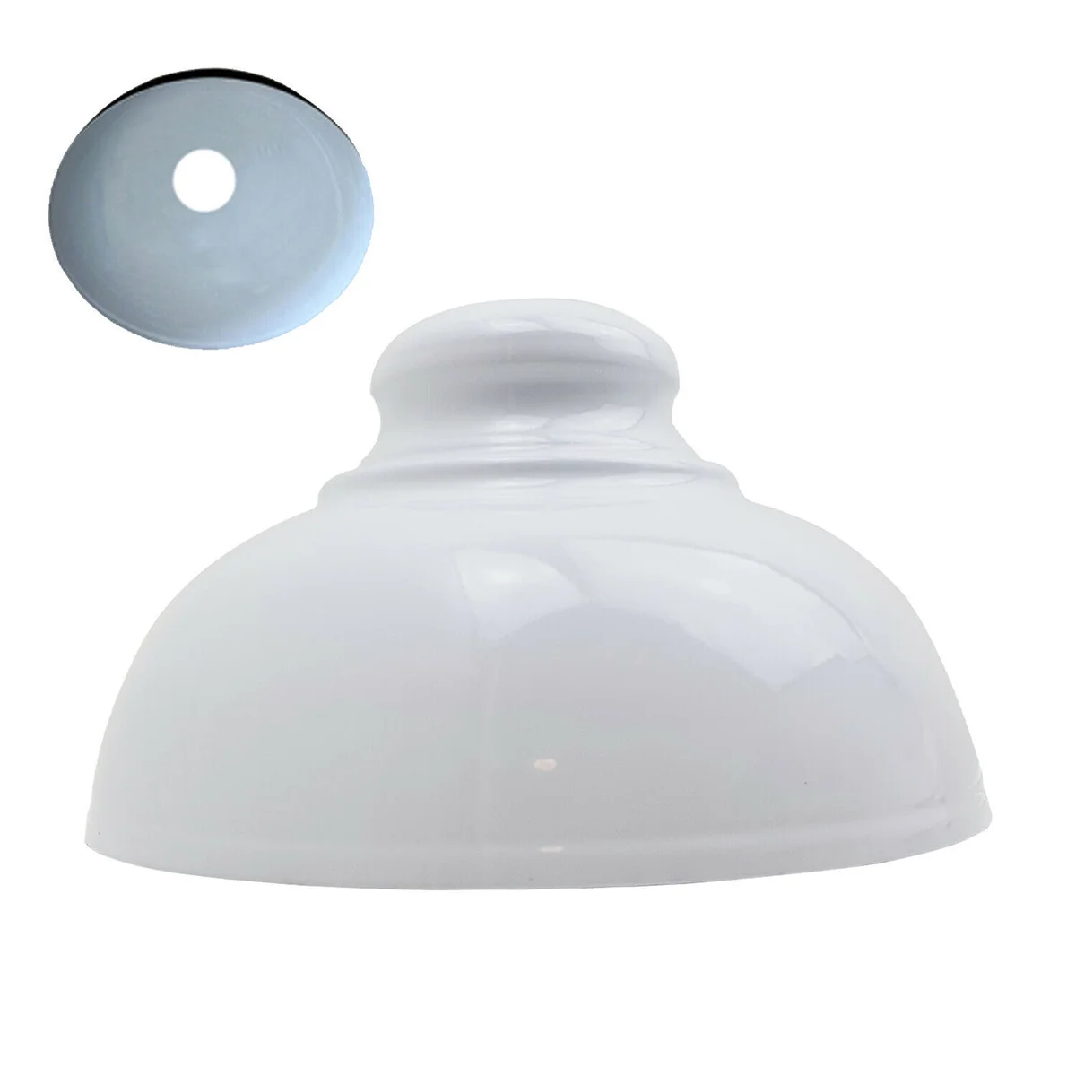 White retro style coolie tapered metal ceiling lampshade with concrete effect finish, ideal for modern interiors