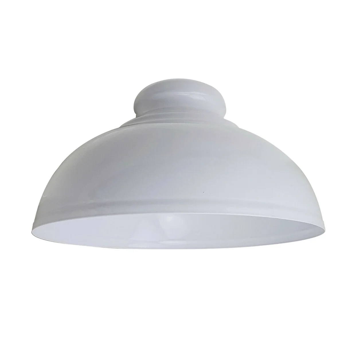 White retro style tapered metal pendant lampshade with concrete effect, showcasing easy fit ceiling shade design