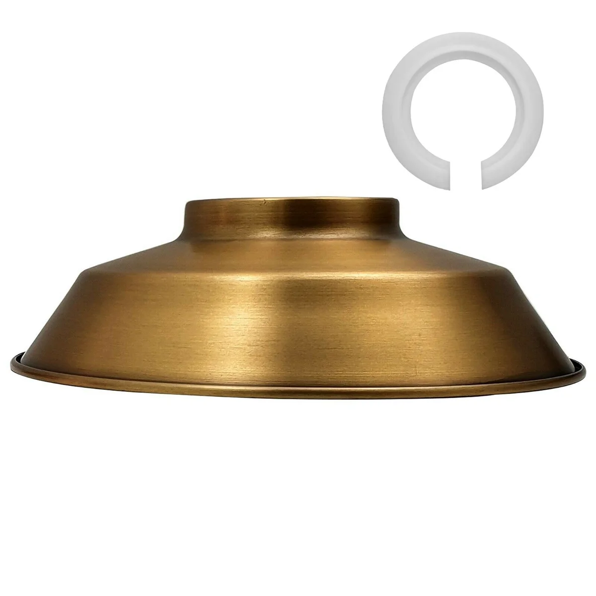 Yellow brass light shade with sleek dome design and brushed finish for ceiling pendant lighting in modern style