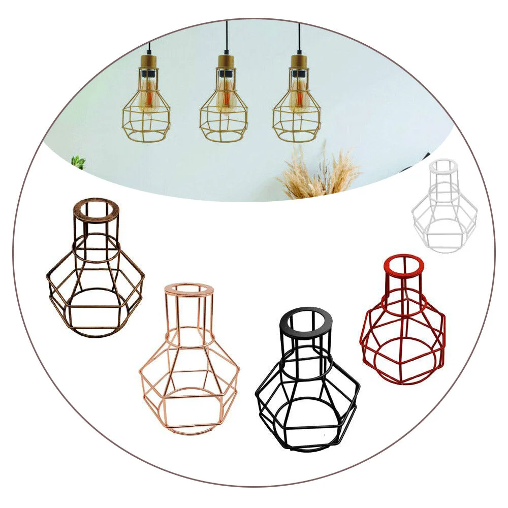 Vintage metal wire cage in nest shape designed as a modern pendant light shade with rustic industrial style finish