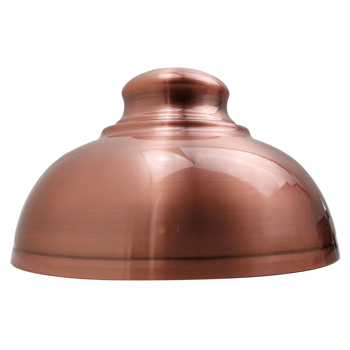 Copper pendant lampshade with vintage industrial design and brushed metal finish, suitable for ceiling installation