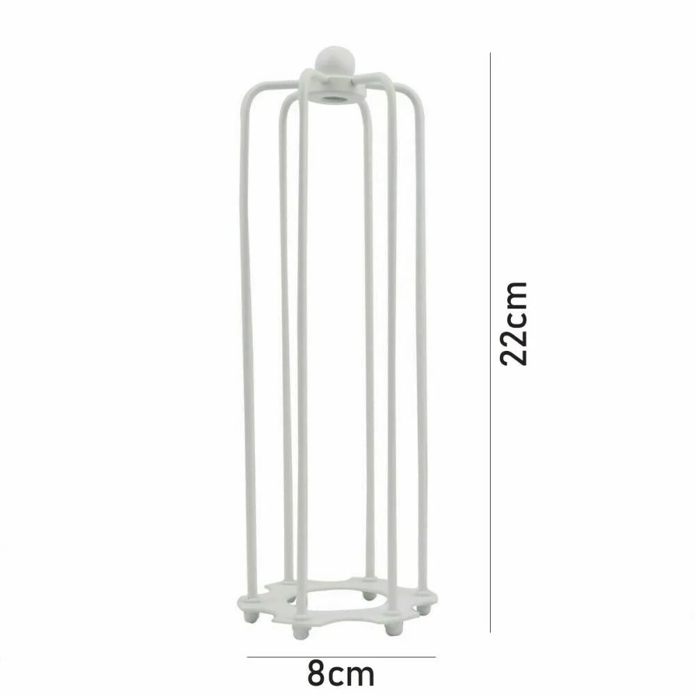 White iron wire cage shade pendant lamp with long cage design, suitable for home and cafe lighting decor