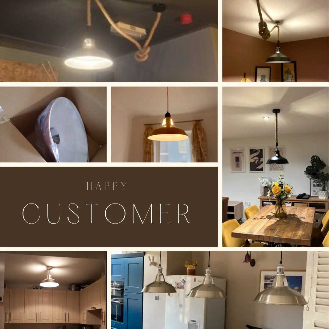 Indoor barn light shade in vintage metal with 30cm width and 16cm height, suitable for E27 bulbs and pendant lamps