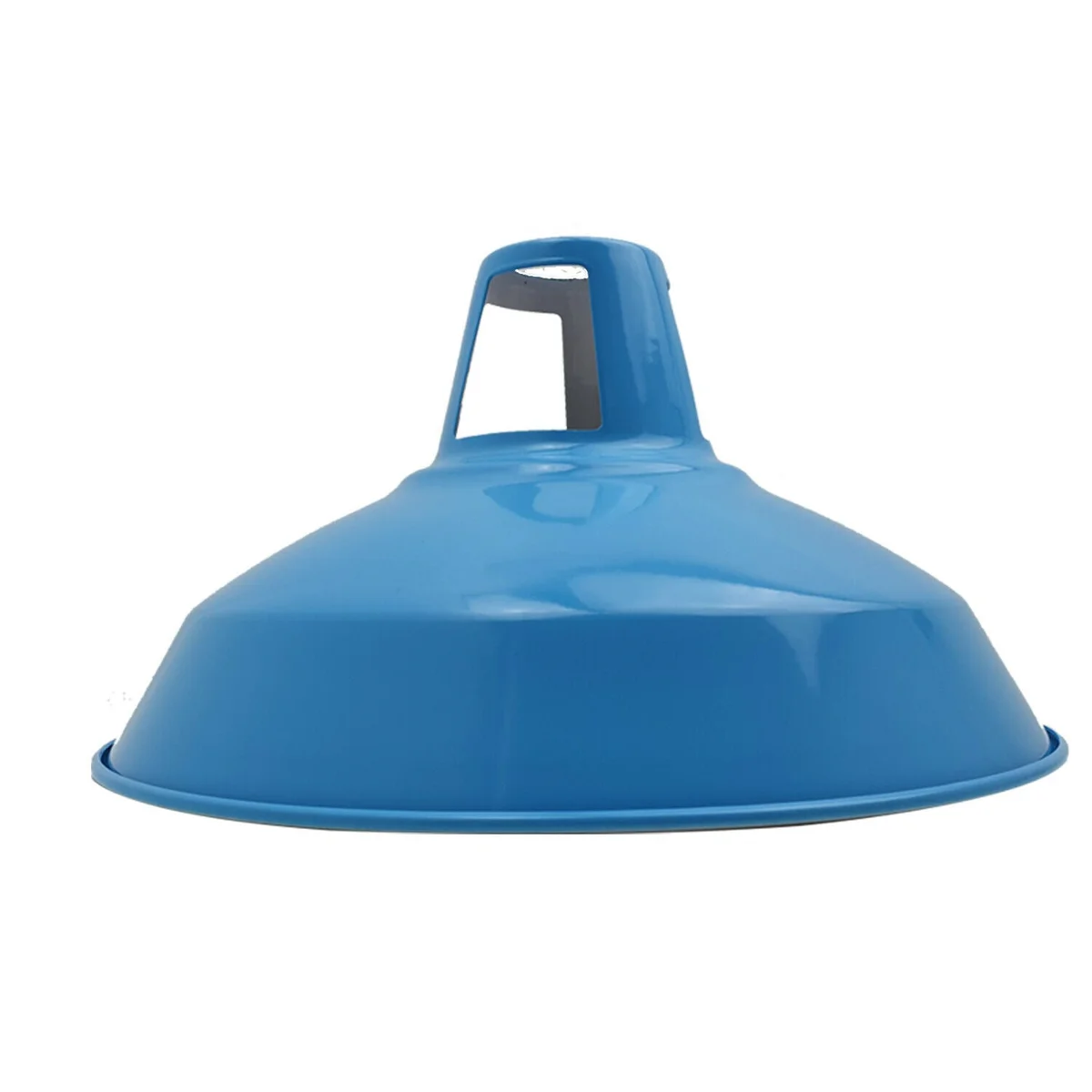 Barn light metal shade in vintage barn shape, 30cm wide, painted steel with E27 base for indoor pendant lighting