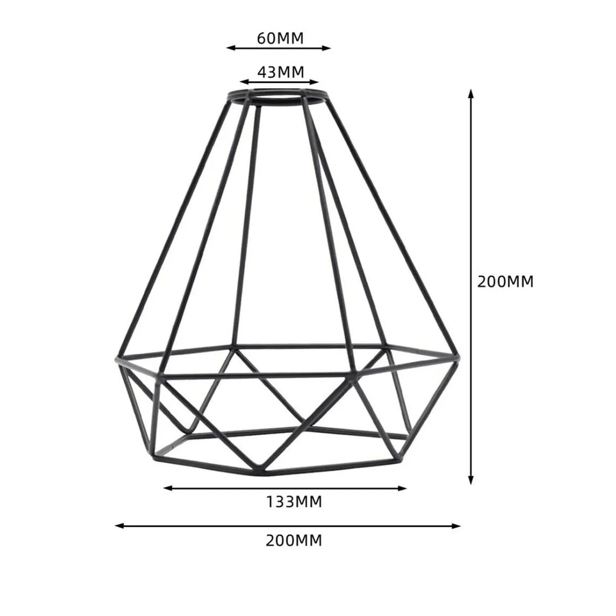 Rose gold metal vintage light bulb cage E27 lamp shade with diamond pattern for pendant lighting