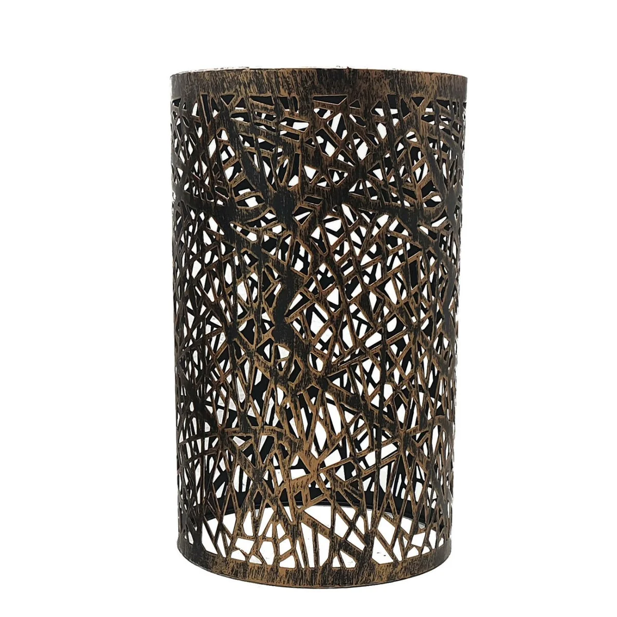 Brushed copper metal lampshade ceiling light with easy fit design, vintage style, shown against white background