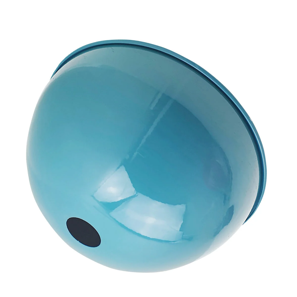 Light blue retro metal pendant lamp with dome shape and brushed nickel finish, angled for sloped ceilings.
