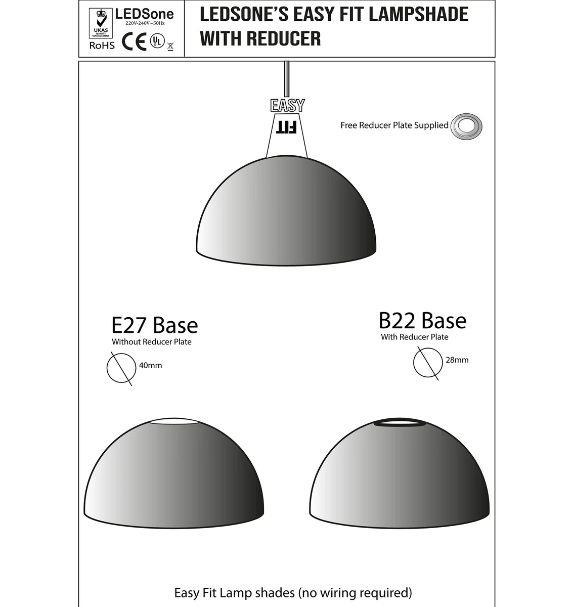 Light blue ceiling pendant with sleek dome shape and brushed nickel finish angled on a sloped ceiling above kitchen island