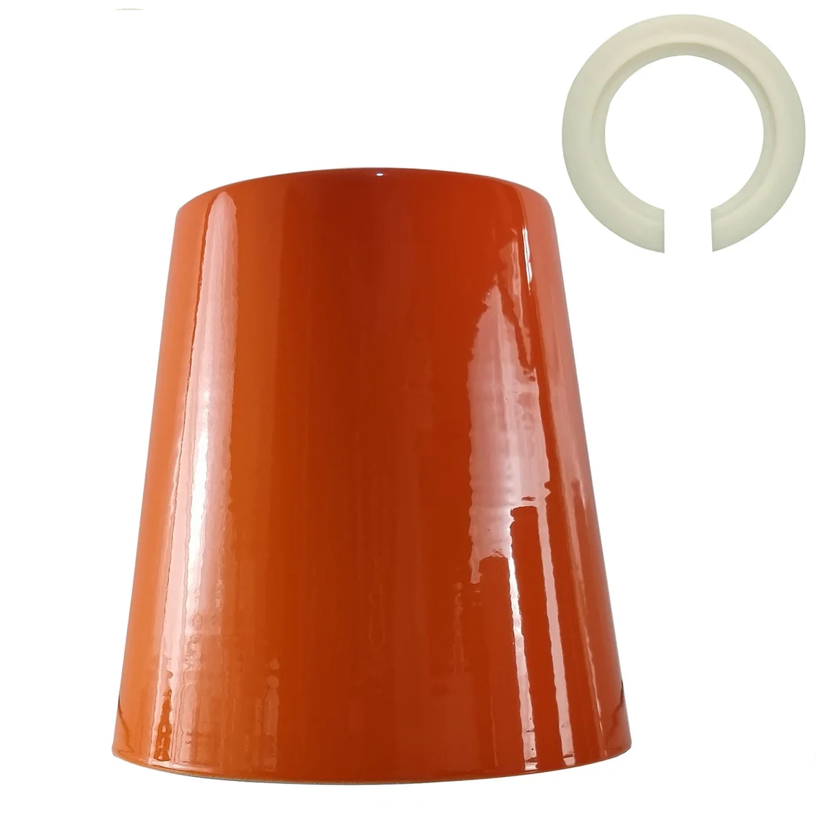 Orange metal retro ceiling lampshade with easy fit design, 13cm height, suitable for E27 bulbs indoors