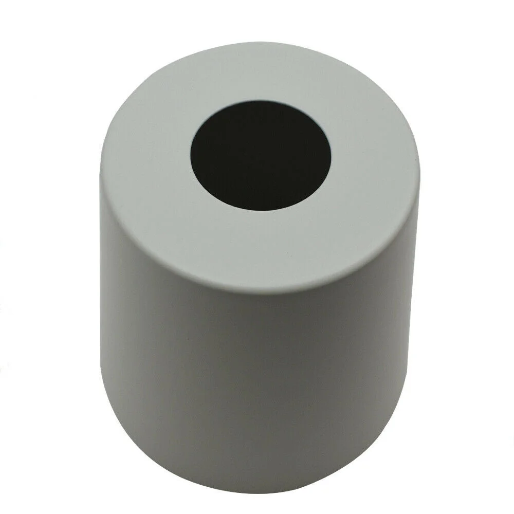 Modern ash grey metal E27 pendant lampshade with mug shape, 15 cm diameter, 13 cm height, includes reducer plate