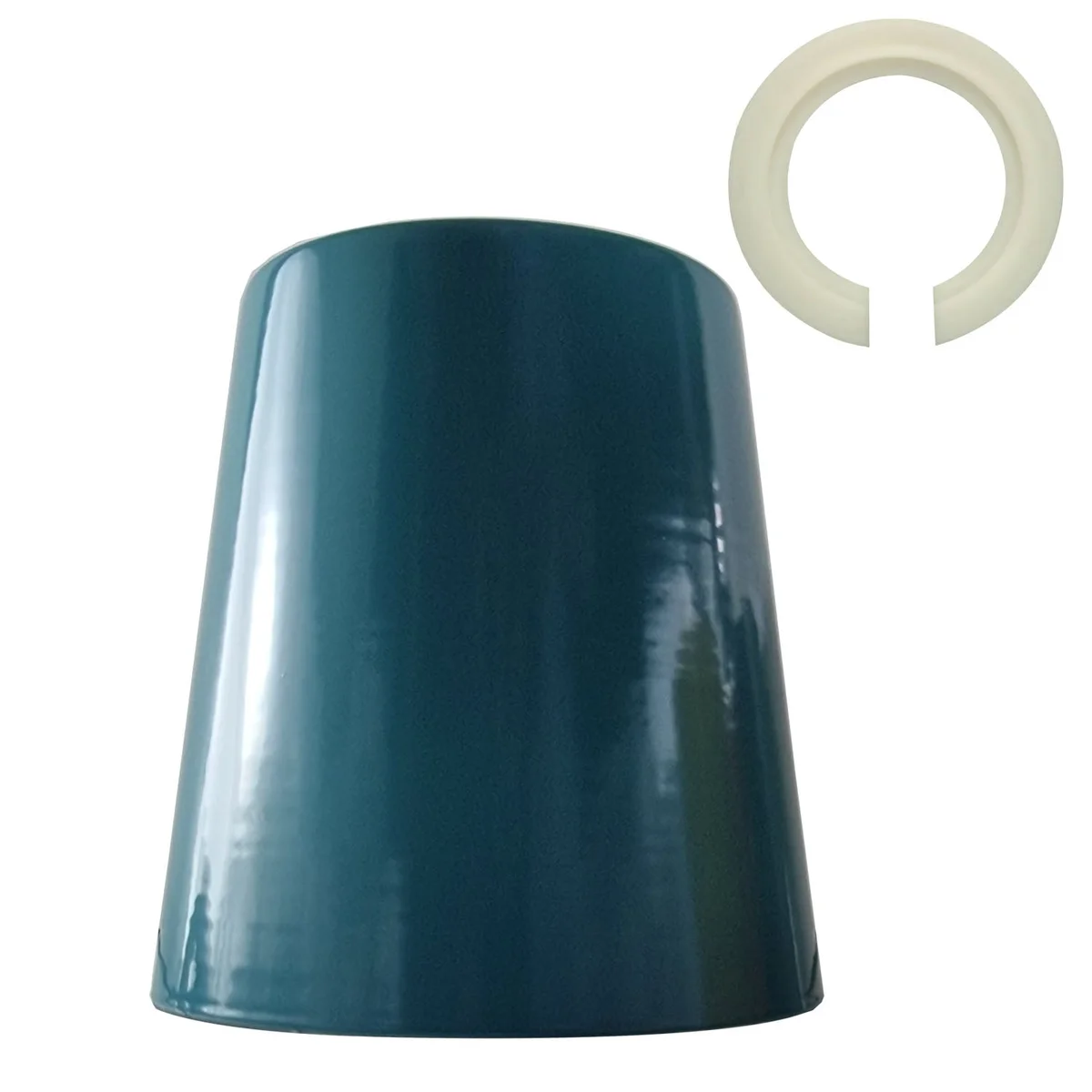 Cyan blue metal retro lampshade with easy fit design, 13cm height, vintage style for indoor ceiling lights
