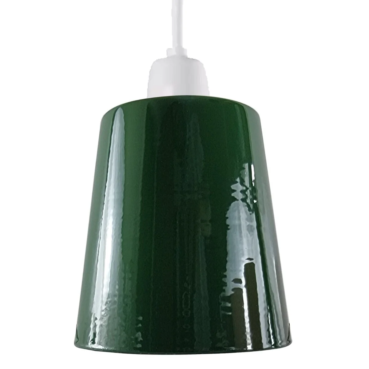 Matt black modern mug-shaped E27 pendant light shade made of metal with easy fit design for stylish lighting fixtures