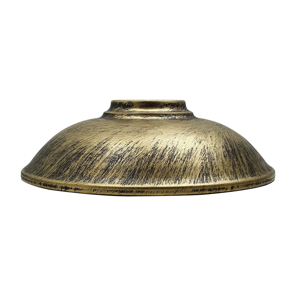 Brushed copper easy fit pendant shade with half round metal design for ceiling E27 fitting, 24cm wide, industrial style