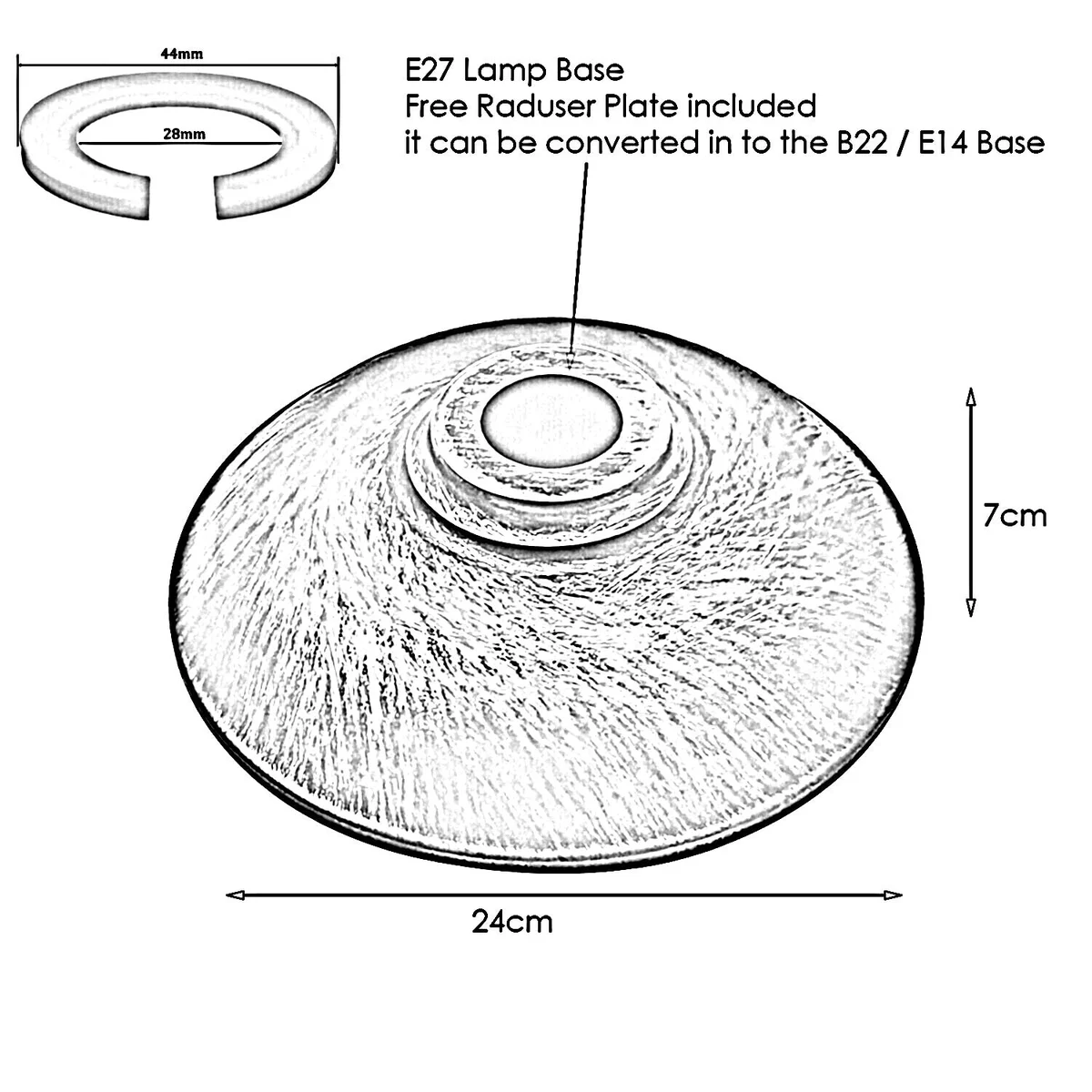 Rustic copper half round light shade with brushed finish, easy fit design, shown against a plain background