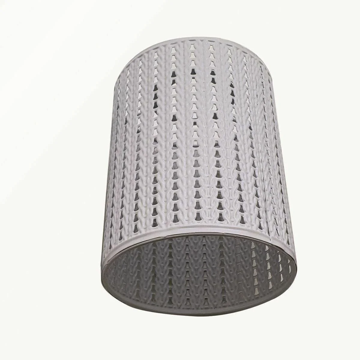 White vintage industrial metal wire cage drum lampshade with E27 lamp holder shade, 13.5cm height, easy fit installation