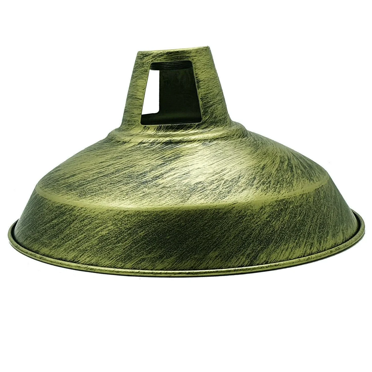 Vintage retro style metal barn lamp shade in sturdy metal with curved design for warm indoor lighting, 16cm height, 30cm diameter