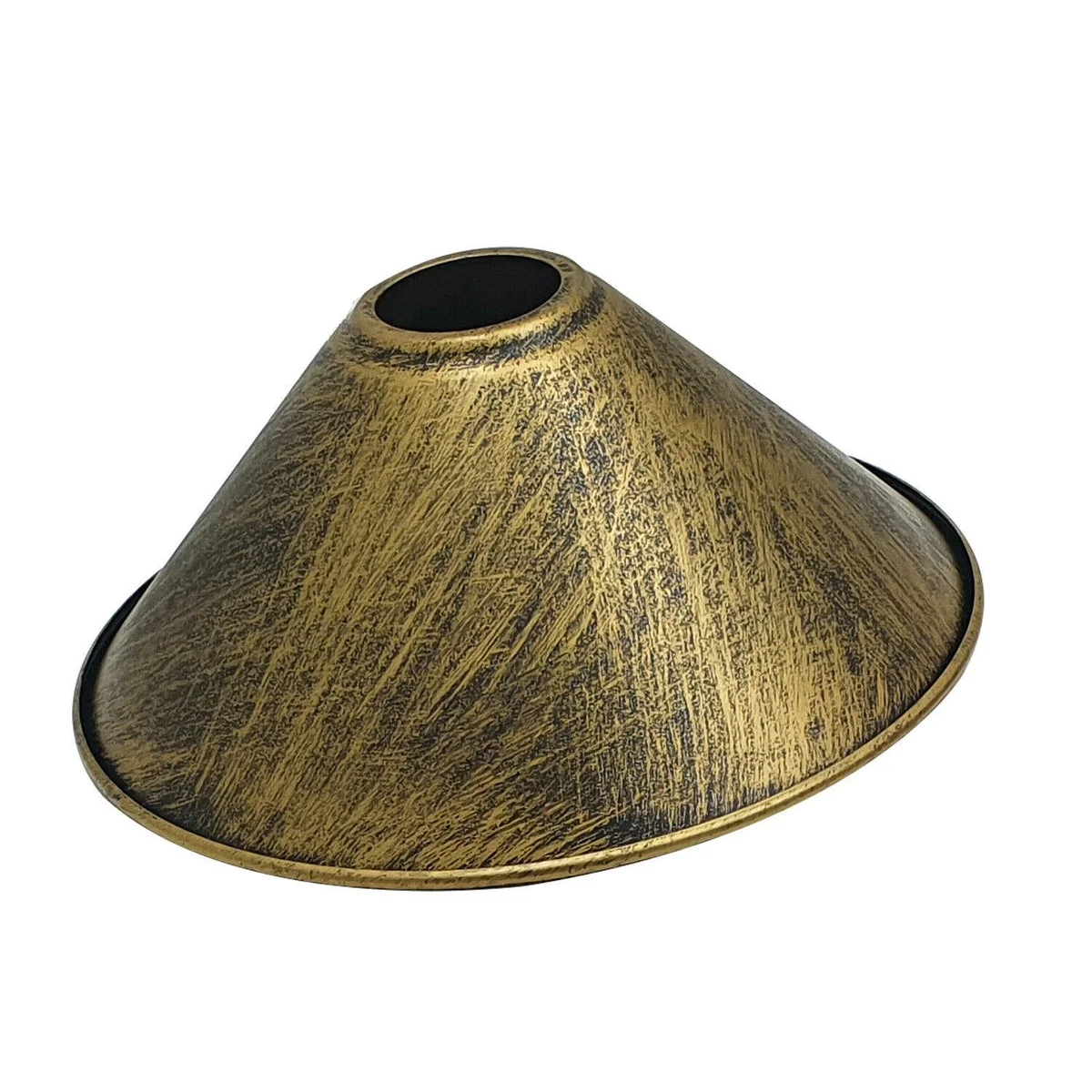 Glossy metal cone-shaped vintage ceiling light pendant lampshade with E27 fitting and reducing plate included, indoor use