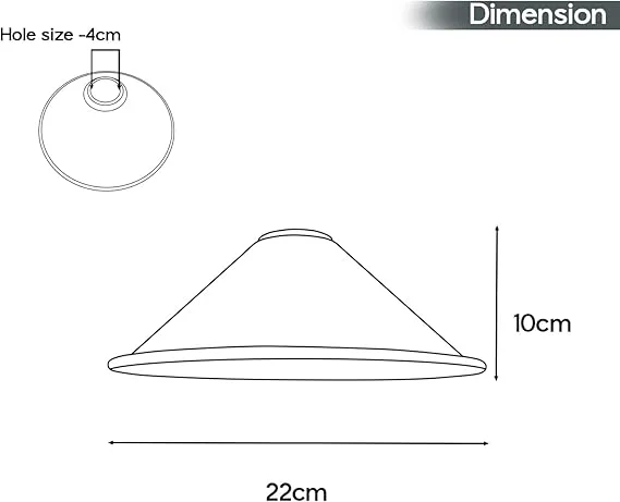 White industrial style lampshade with cone shape and easy fit design, made from metal for modern home decor