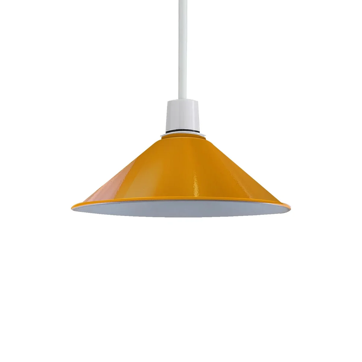 Yellow metal lampshade with industrial style, easy fit design made of iron for wall lighting in modern home decor