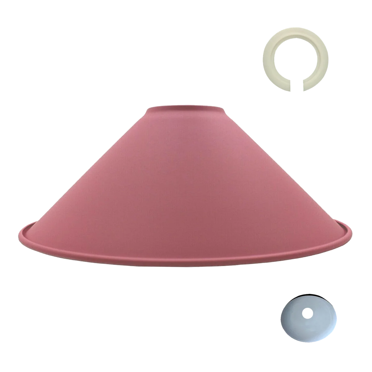 Pink cone-shaped modern metal easy fit lampshade with vintage industrial style for indoor wall lighting