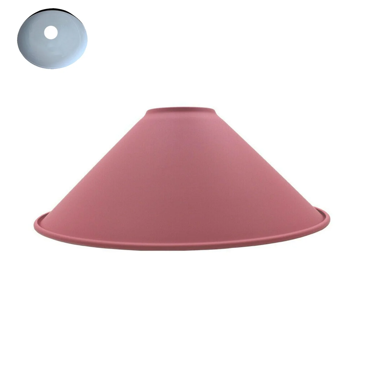 Pink metal cone shape lampshade with easy fit design, vintage industrial style for indoor wall lighting, 22cm wide