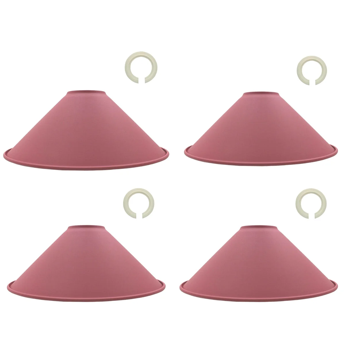 Pink cone-shaped modern metal indoor wall lampshade with easy fit design, vintage industrial style, 22cm width and 10cm height